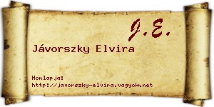 Jávorszky Elvira névjegykártya